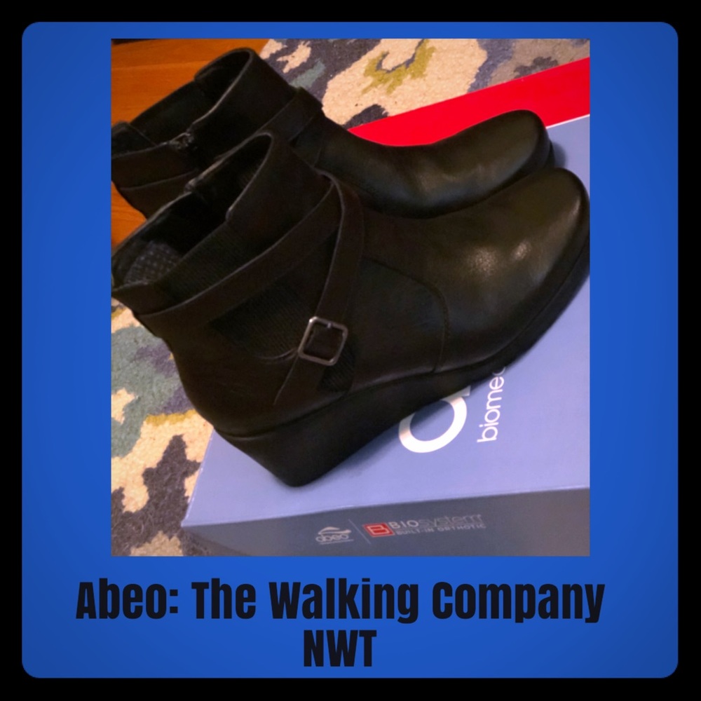 Abeo, Black Wedge Boots, Size 10